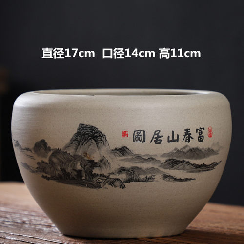 睡莲盆荷花缸专用花盆陶瓷一叶莲大号水养无孔水培铜钱草绿萝碗莲 - 图3