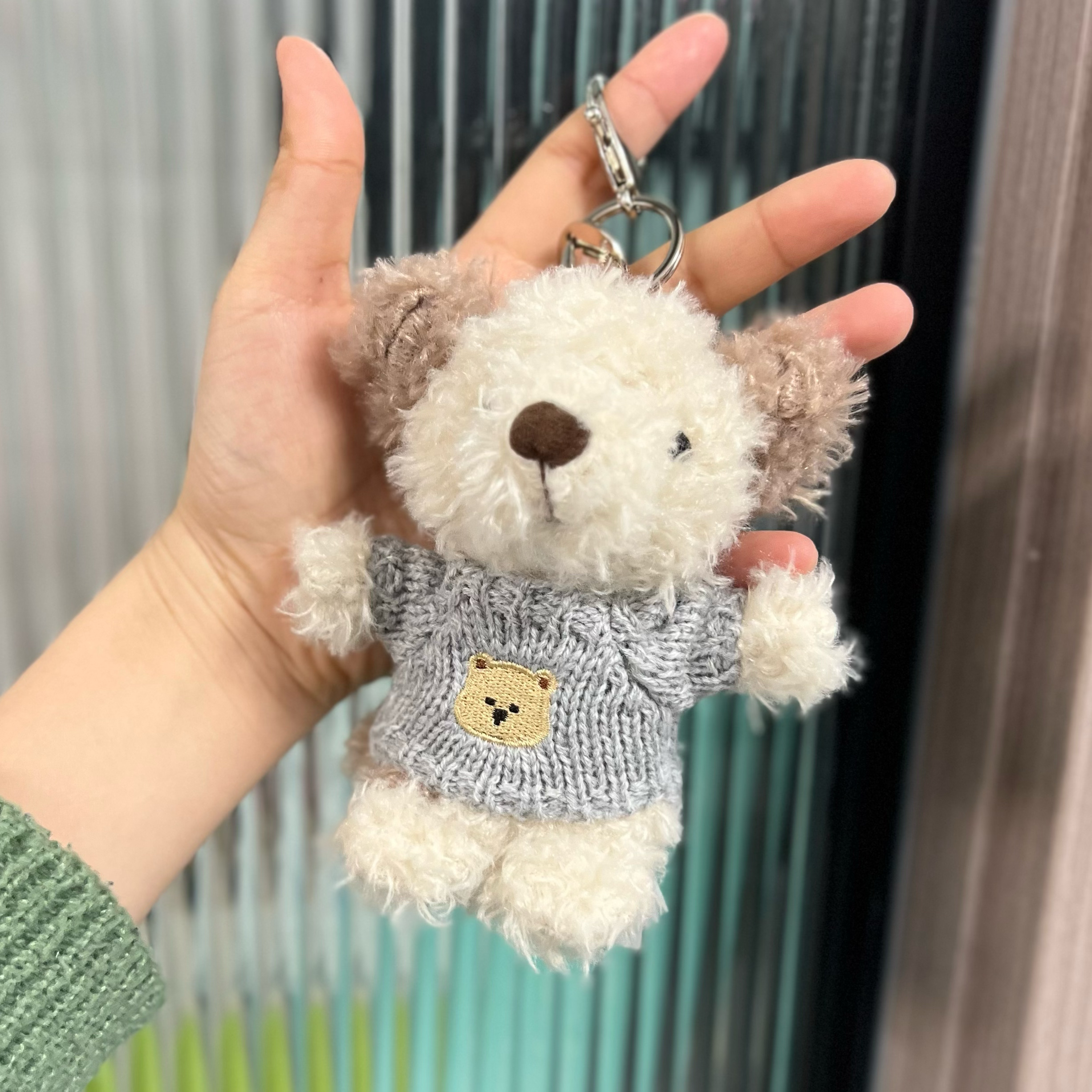 Jellycat17cm小狗小猪挂饰娃衣新款little挂件衣服针织毛衣围巾 - 图0