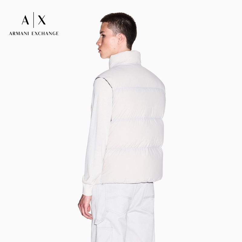 ARMANI EXCHANGE/阿玛尼秋冬新款男90白鸭绒立领绗缝羽绒马甲外套 - 图0