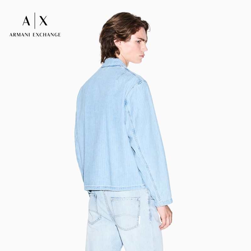 ARMANI EXCHANGE/阿玛尼冬季新款男立领短休闲牛仔外套飞行员夹克,淘宝优惠券,粉丝福利购,淘宝优惠卷