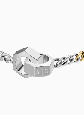 AX/阿玛尼男士钢质古巴链手链