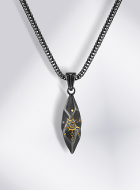 许愿石情侣项链男款轻奢钛钢吊坠男士毛衣链高级感生日礼物送男友