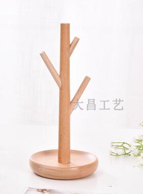 进口榉木陈列创意摆件戒指展示架