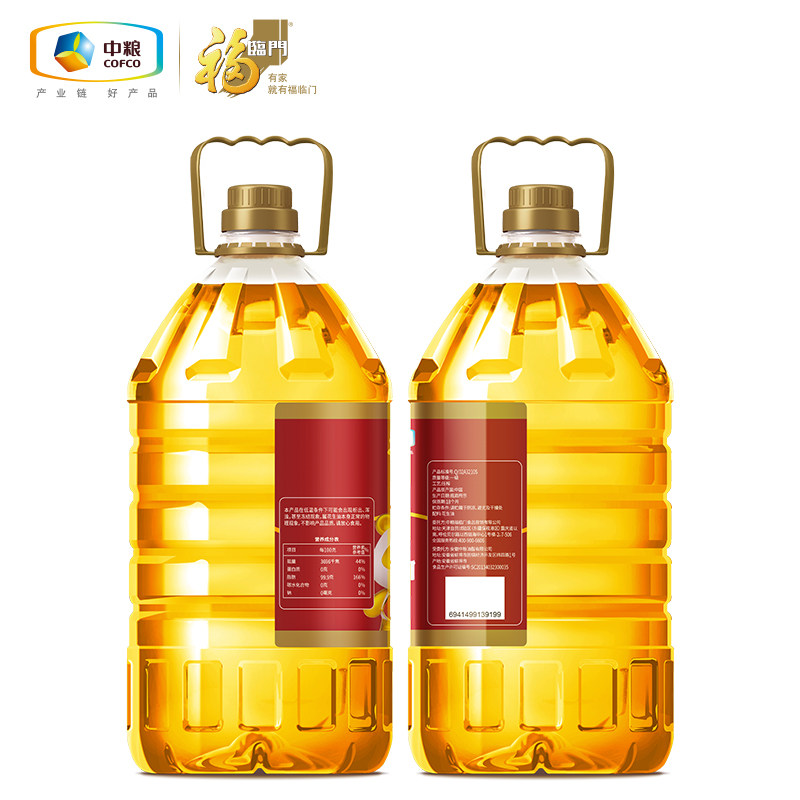 【超值装】福临门浓香花生油5.436L压榨一级山东家用食用油好味道