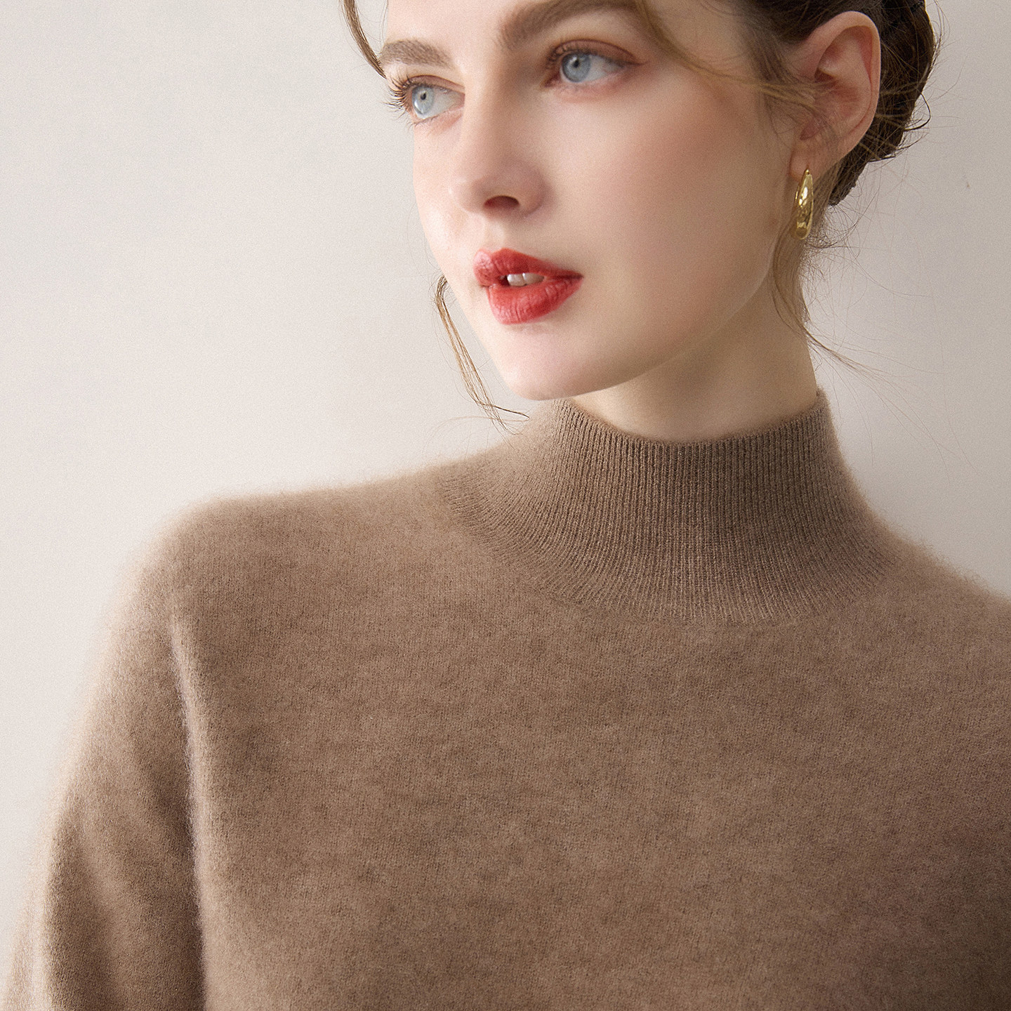 一线成衣100%纯山羊绒衫女半高领毛衣打底衫宽松内搭羊绒针织衫,淘宝优惠券,粉丝福利购,淘宝优惠卷