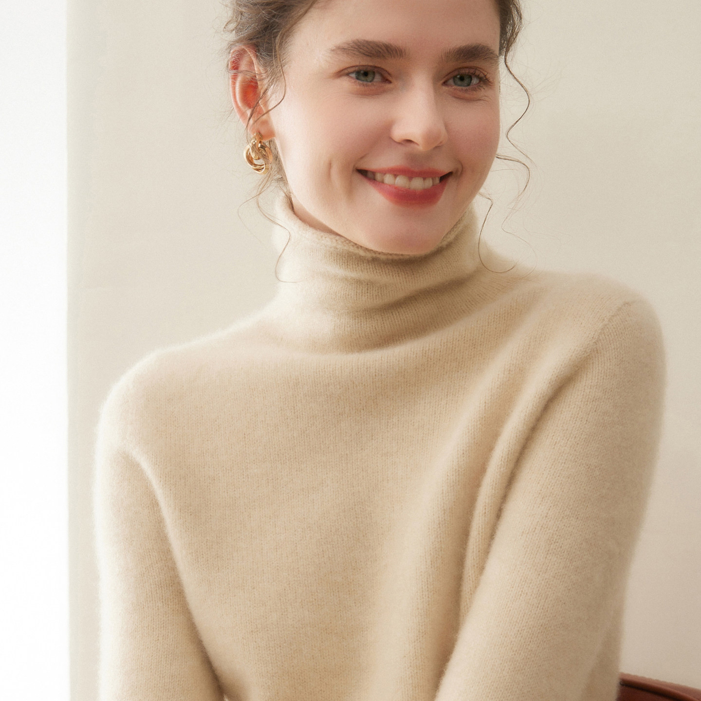 三股加厚羊绒衫女堆堆领纯色宽松无缝毛衣山羊绒高领针织打底衫,淘宝优惠券,粉丝福利购,淘宝优惠卷