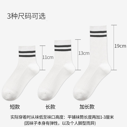 袜子女秋冬薄款中筒袜ins潮袜女袜运动袜透气棉袜学生白色外穿 - 图2