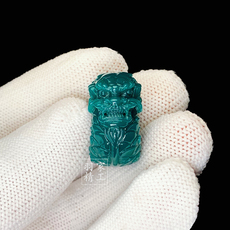 DIY аксессуары 松石雪巴琉璃龙扣股珠石虫石己纯手工雕刻老型金刚配饰腰珠桶珠