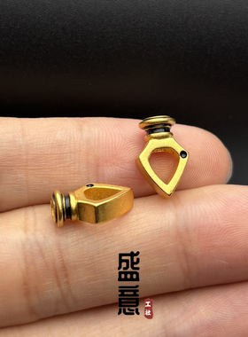 古法24K工艺黄金色三角箭头尾束三通佛塔弟子珠收尾塔帽diy配饰