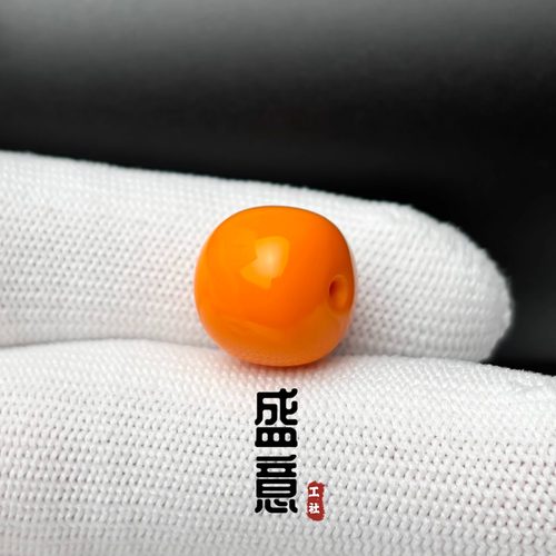 雪巴琉璃珠老型桶珠黄色腰珠顶珠单珠星月菩提配饰绿松石散珠配珠 - 图0