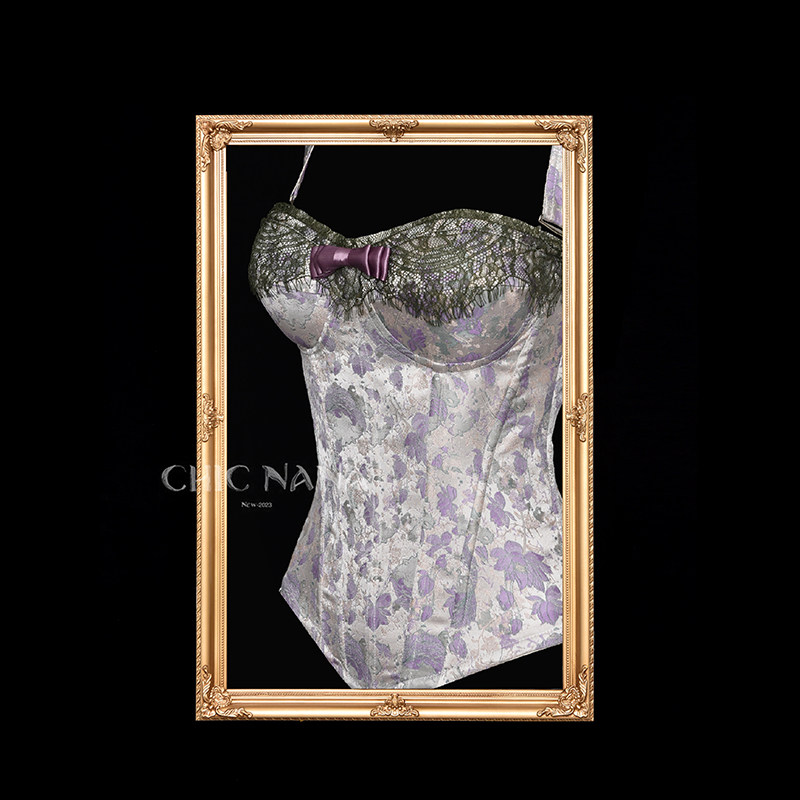 ChicNaNa「睡莲」提花蕾丝鱼骨胸衣外穿高级感修身显瘦抹胸上衣,淘宝优惠券,粉丝福利购,淘宝优惠卷