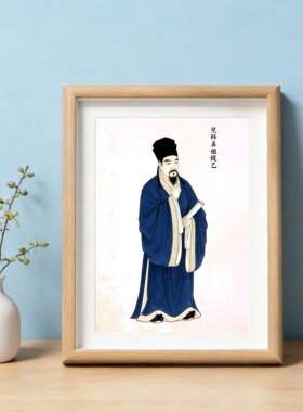 钱乙画像相框摆件挂画装饰画