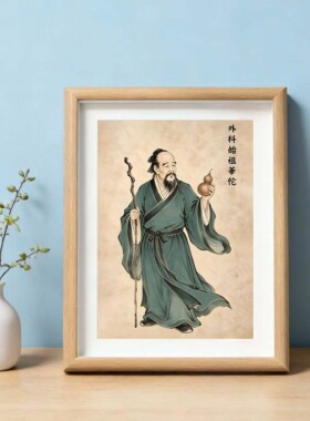 华佗神像外科始祖相框摆件装饰画