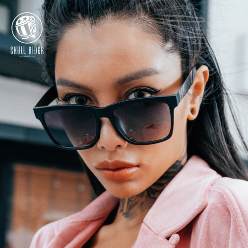 skullrider西班牙太阳眼镜女士大框偏光近视开车防紫外线网红墨镜 - 图1