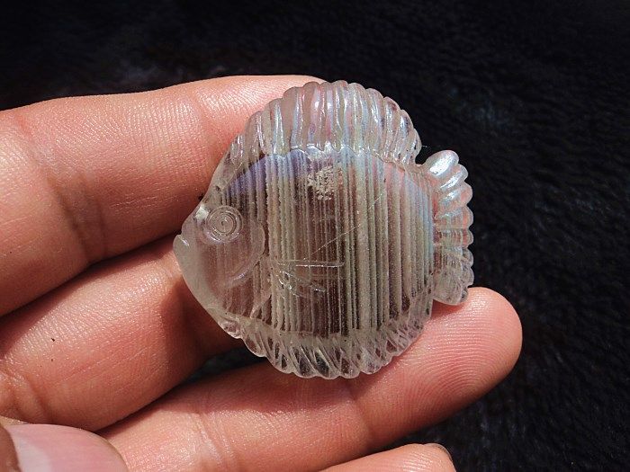 晶山角商城天然绿幽灵千层幽灵小鱼吊坠 高43×40×11mm23.7g,淘宝优惠券,粉丝福利购,淘宝优惠卷