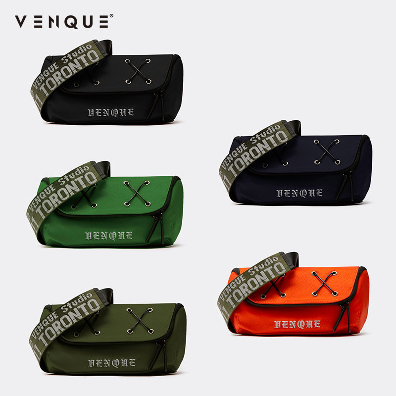 venque范克潮牌胸包运动胸前斜挎包 venque范克男士包袋