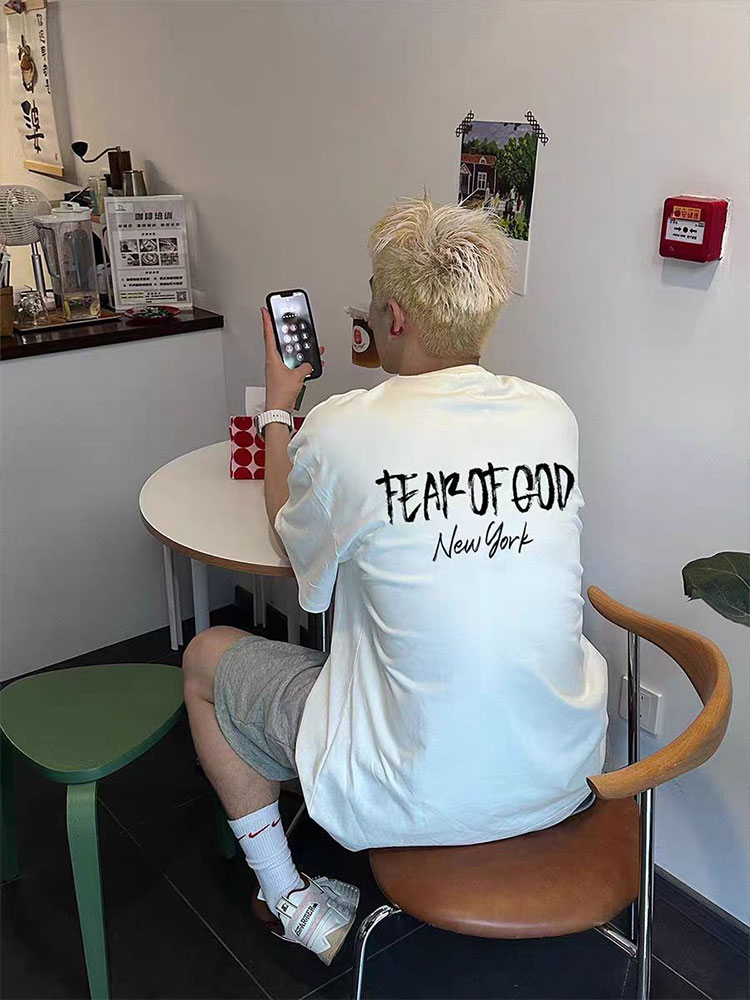 FEAR OF GOD FOG复线ESSENTIALS纽约限定美式纯棉宽松短袖T恤衫男 - 图0