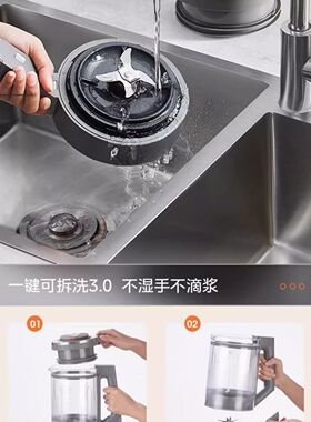 美的破壁机BL1587新款家用变频料理机大容量全自动清洗静音辅食机