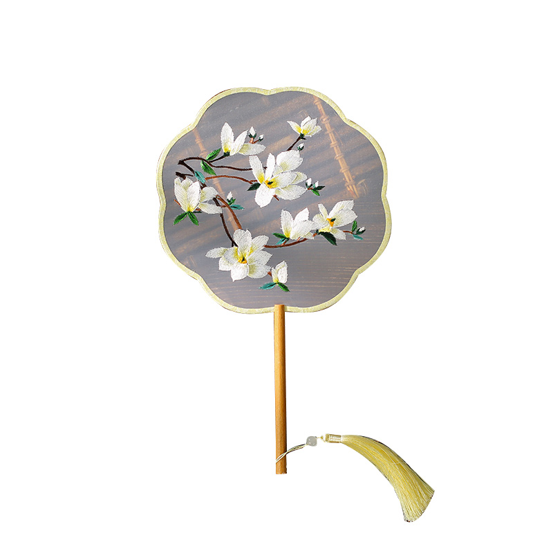 团扇双面刺绣古风苏绣扇子中国风女式汉服旗袍古装儿童夏季舞蹈扇 - 图3