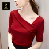 Латиноамериканская танцевальная одежда Топ -женщина для взрослых косое воротники короткое соревновательное современное танце