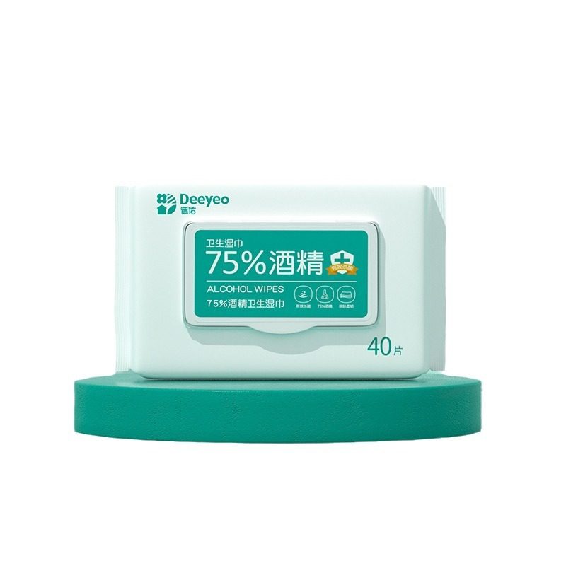 德佑75%酒精湿巾家庭装清洁消毒办公家用卫生杀菌专用湿纸巾40抽,淘宝优惠券,粉丝福利购,淘宝优惠卷