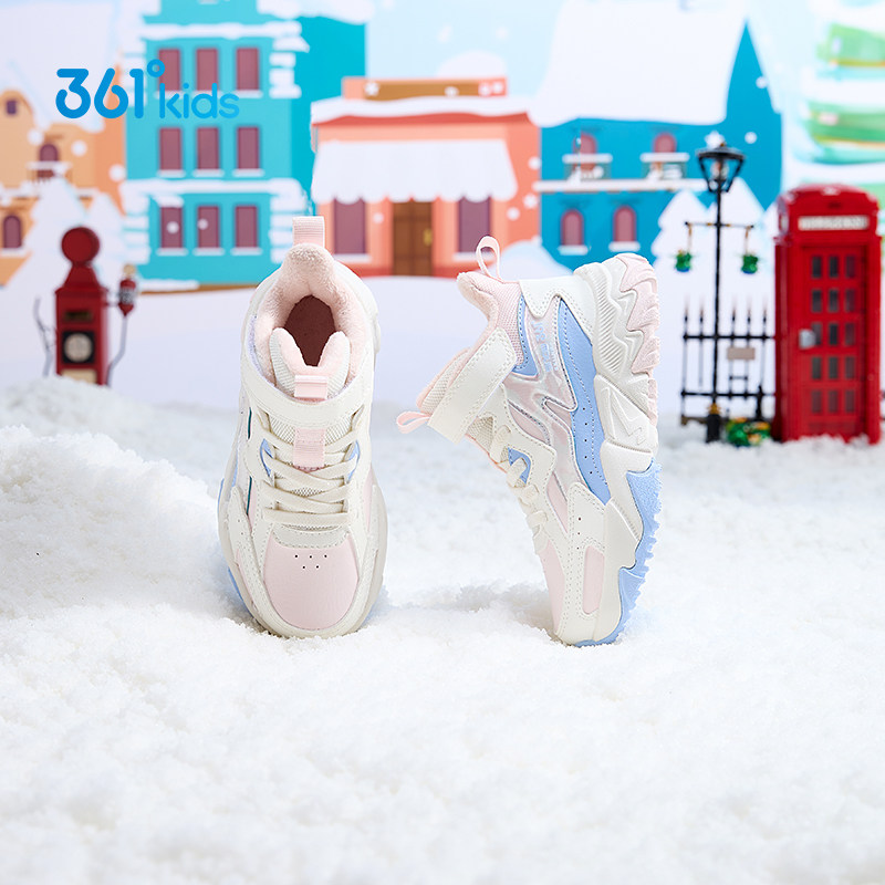 361童鞋男童女童加绒革面棉鞋冬季时尚防滑耐磨中小童休闲运动鞋 - 图2