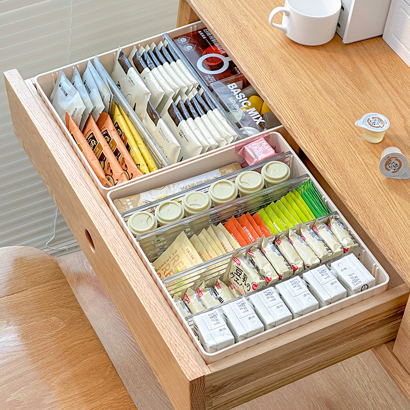 亚克力零食收纳筐抽屉分隔置物架办公室桌面茶包咖啡胶囊整理神器 - 图0