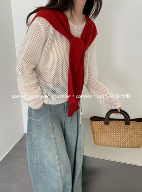 春季新品～韩国m•eret针织平角披肩围脖假两件外搭叠穿保暖坎肩