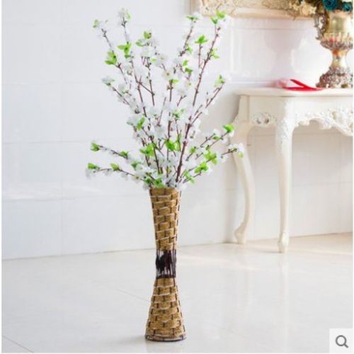 仿真桃花樱花梅花枝落地花艺长枝绢花假花客厅装饰花艺塑料花单支 - 图3