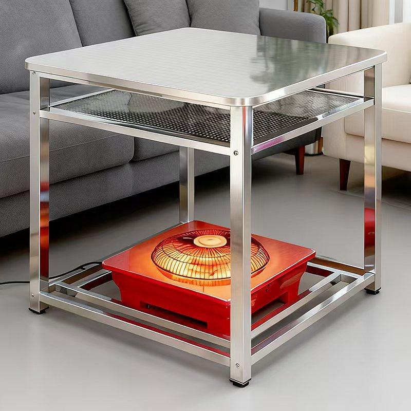 不锈钢烤火桌子家用组装多功能取暖棋牌吃饭加厚正方形可拆卸餐桌,淘宝优惠券,粉丝福利购,淘宝优惠卷