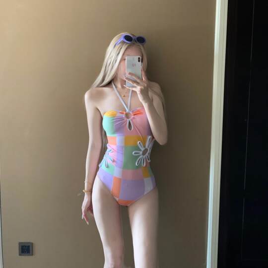 2025 new sexy hollow one-piece halterneck swimsuit for women