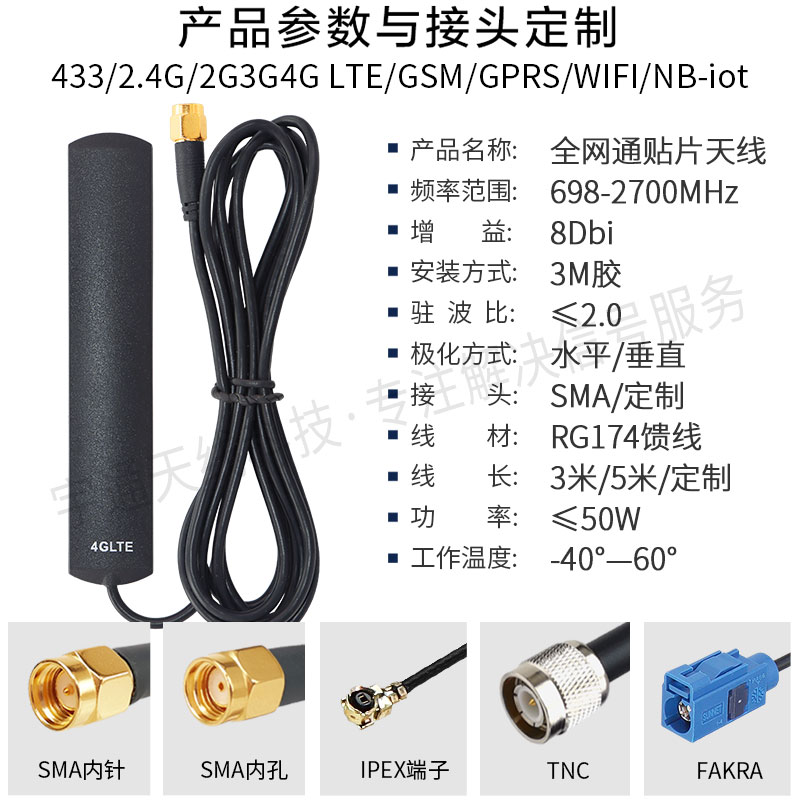 2.4g蓝牙WIFI 4G贴片天线车载中控天线433Mhz GSM GPRS模块天线 - 图2