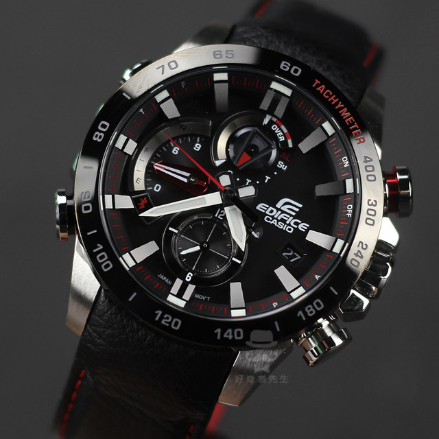 casio edifice leather belt watches