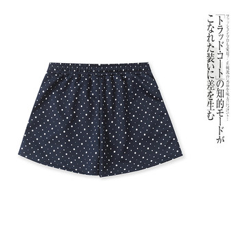 ໂສ້ງຂາສັ້ນ Polka-dot shorts summer fashion new women's age-reduced elastic waist lace-up pocket elastic casual shorts 25368