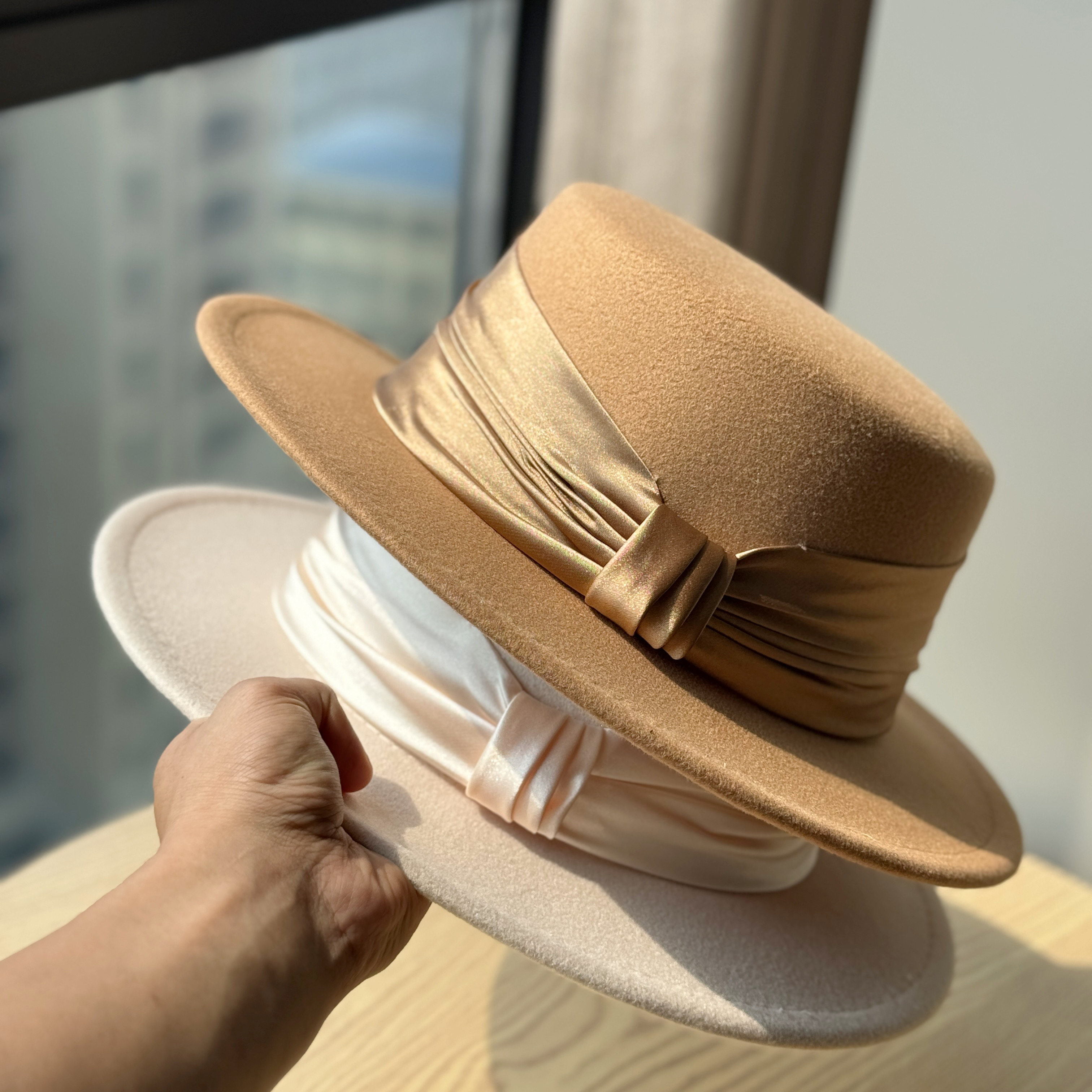 新款法式优雅蝴蝶结礼帽女冬英伦复古羊毛毡帽时尚百搭毛呢爵士帽,淘宝优惠券,粉丝福利购,淘宝优惠卷