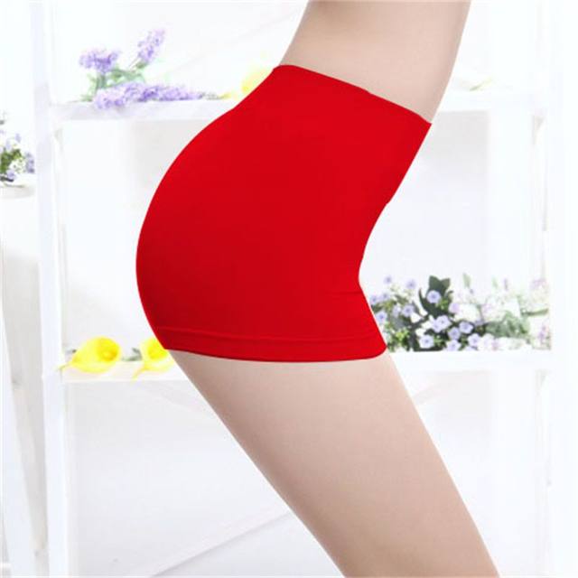 Men and women's tight underwear seamless sexy mid -waist -loading couple stockings shorts, four -corner flat angle solid color simple