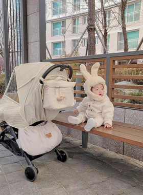 ins小熊头壁饰婴儿床头置物袋