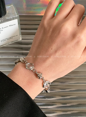 嘻哈个性透明珠拼接手链男女同款