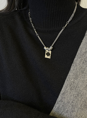 项链oukechun甜酷黑桃高级感男