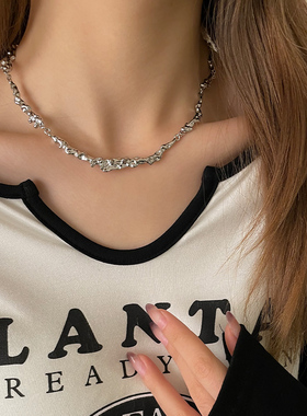 女熔岩不规则项链拍三付二小众