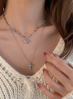 合金女甜酷辣妹高级感项链爱心