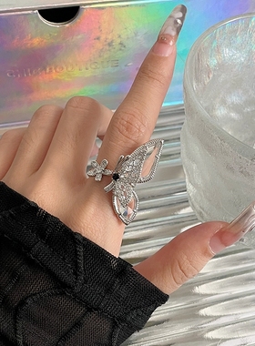 开口可调节蝴蝶戒指女高级感气质