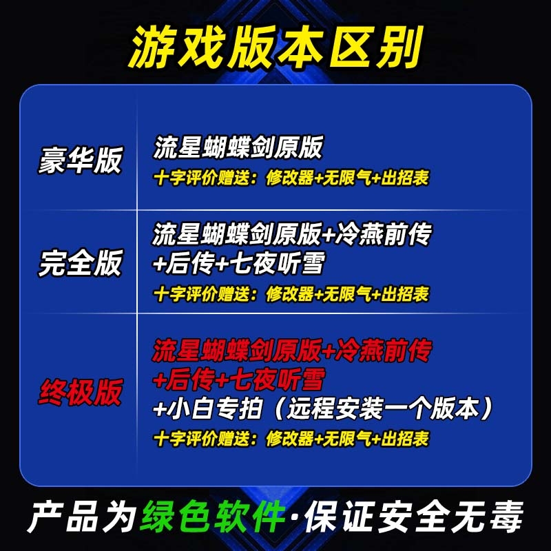 流星蝴蝶剑原版+冷燕前传+后传+七夜听雪中文电脑PC单机经典游戏 - 图0