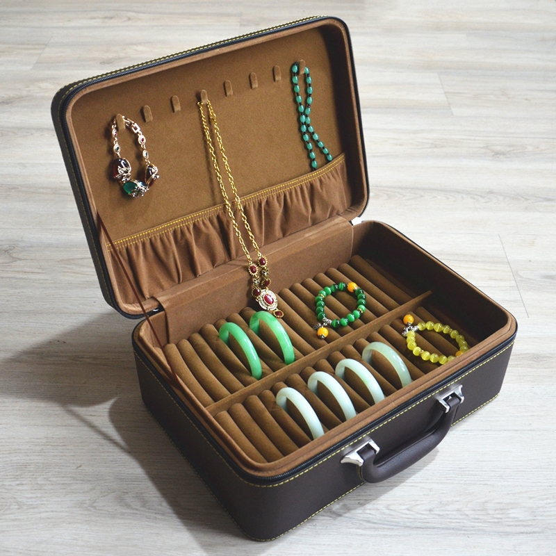 多规格珠宝手镯箱包金银玉器戒指吊坠项链首饰品收纳包便携展示盒 - 图1