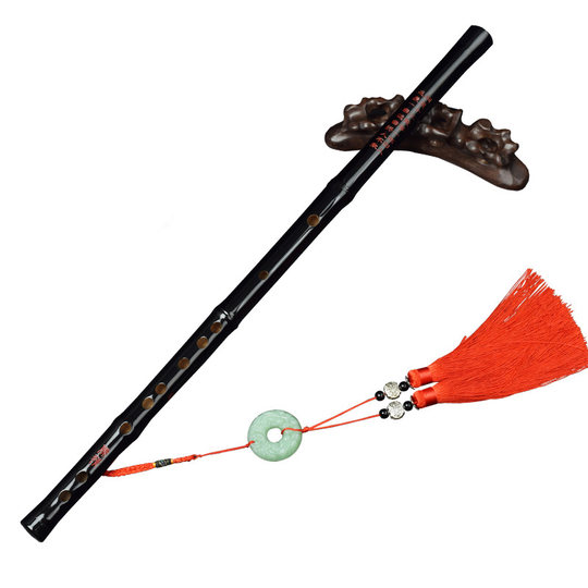 Demonic love flute purple bamboo one section love ancient style black adult beginner D professional E self-study F musical instrument G transverse flute