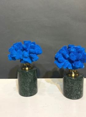 蓝色珊瑚书柜茶几轻奢风工艺品