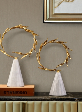 大理石黄铜树枝家居客厅软装饰品