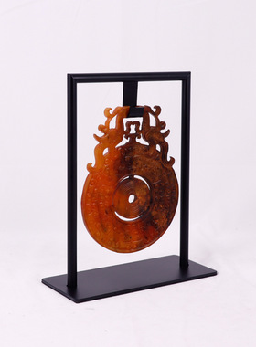 新中式禅意玉璧古风茶室软装展示柜博古架陈列装饰品高级软装摆件