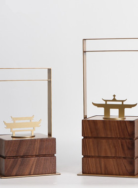 新中式风大理石纹样板房首饰盒