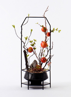 室内新中式风花艺红浆果装饰品